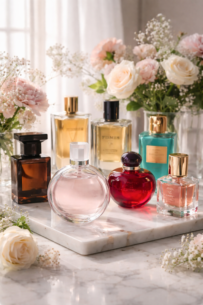 Elegancka aranżacja luksusowych perfum